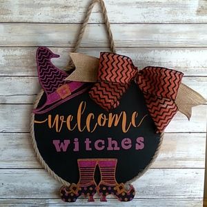 Halloween Welcome Witches door hanger